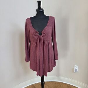 Elegant Burgundy Women's Blouse